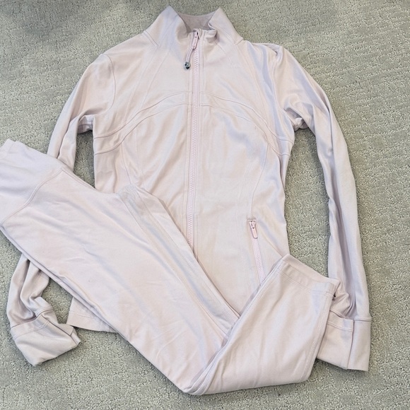 lululemon athletica Other - Lululemon Light Pink Zip-Up Athletic Jacket and Leggings Set